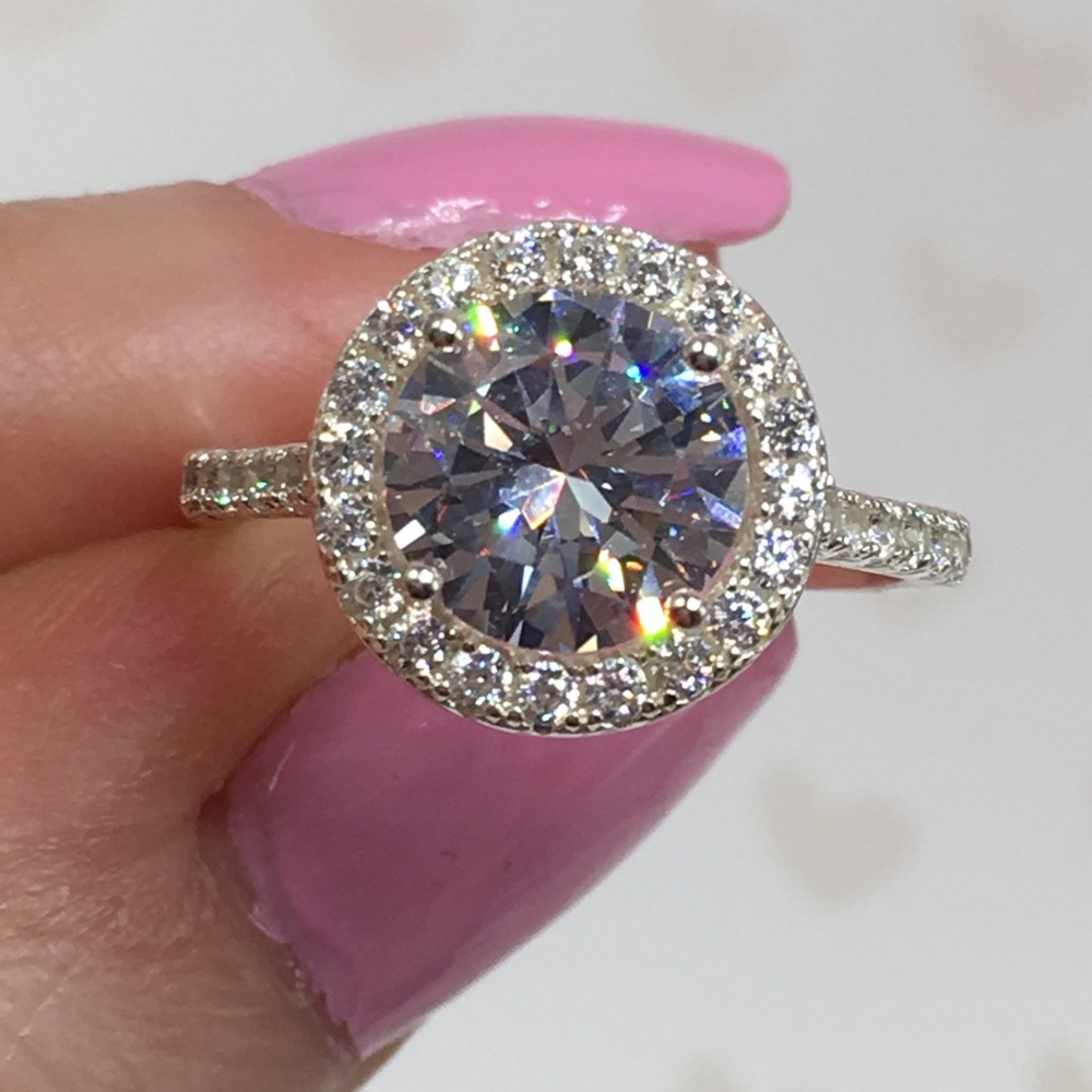 14k white gold engagement wedding engagement ring - Picture 4 of 8